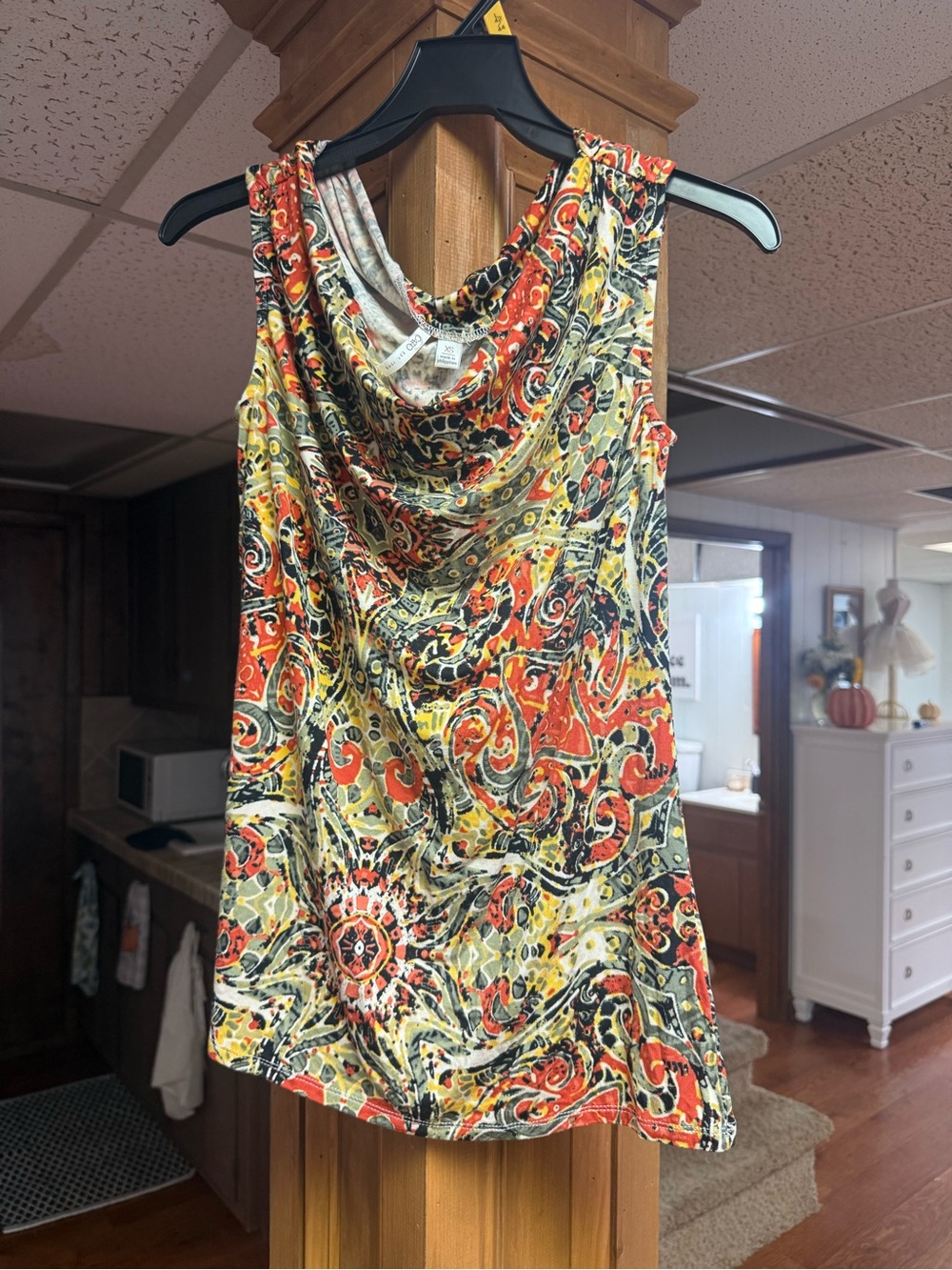 Cato Multicolor Paisley Cowl Neck Sleeveless Top